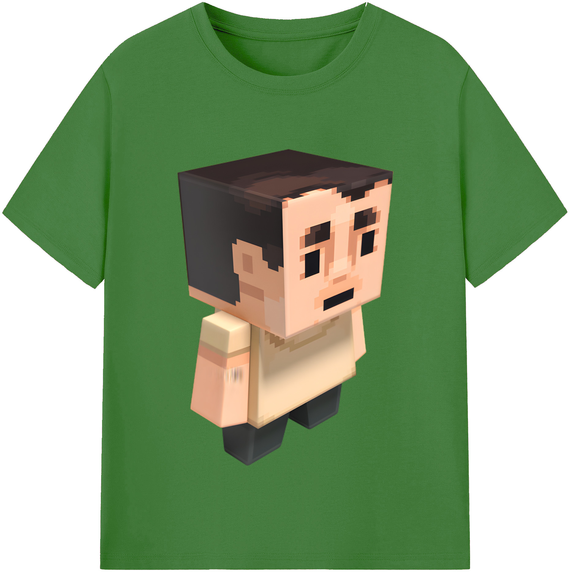 （画像用） マインクラフト ブロックの世界 Minecraft MC Block world レディースカジュアルプリントTシャツ（綿100％）